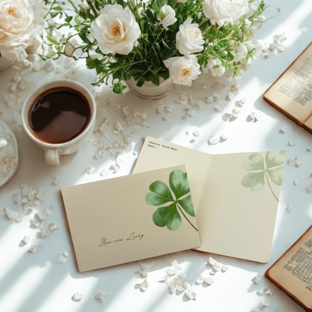 幸運草/綻放祝福卡片