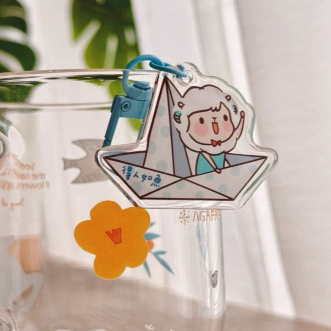 小船/福氣羊滴膠掛飾
