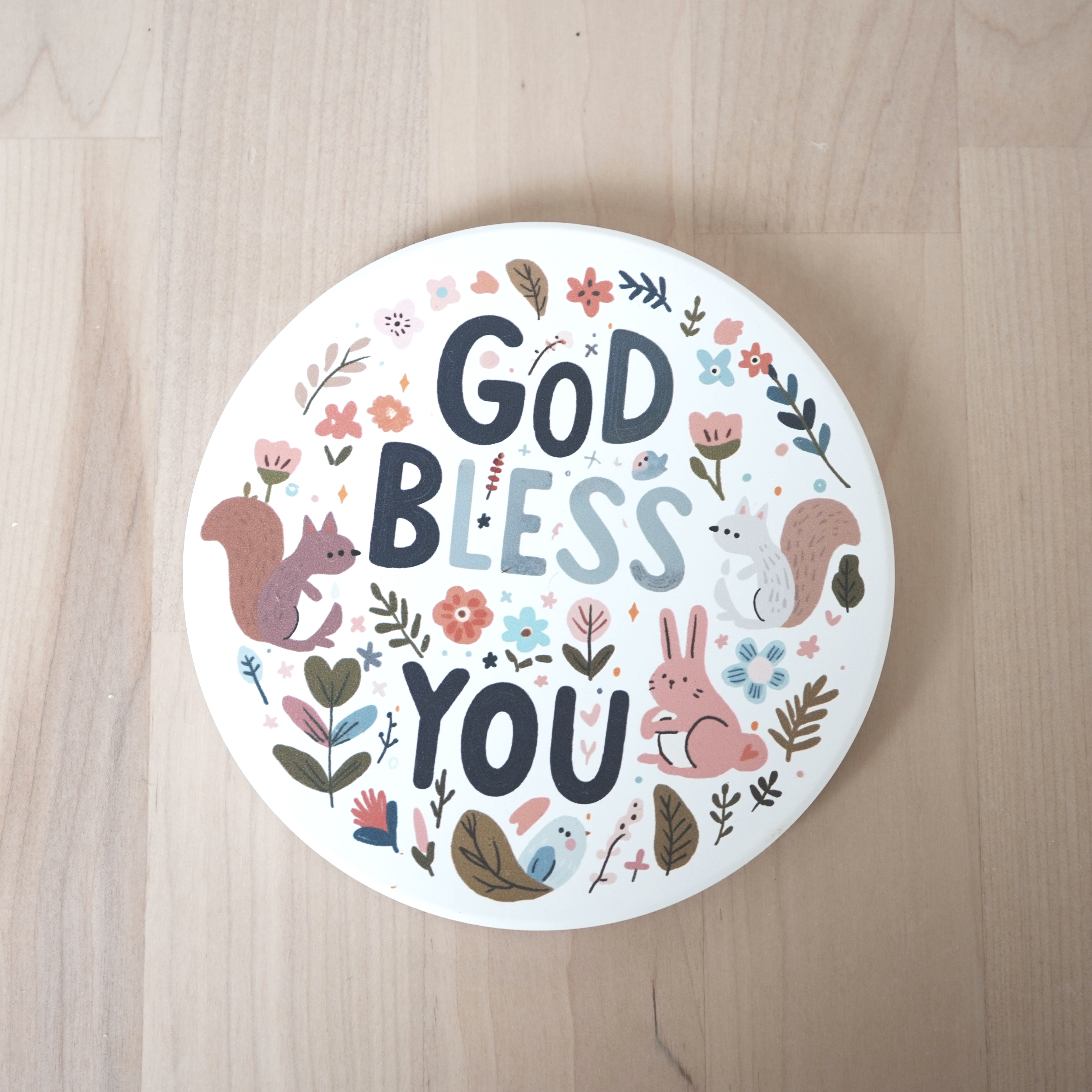 God bless you-吸水杯墊